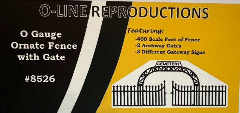 O Scale - O-Line Reproductions - Ornate Fence with Gate  - Box damage