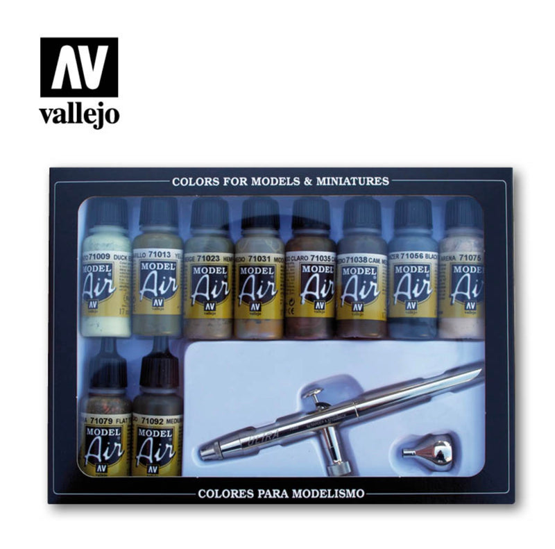 Vallejo 71.168 Camouflage Colors & Airbrush Model Air Set