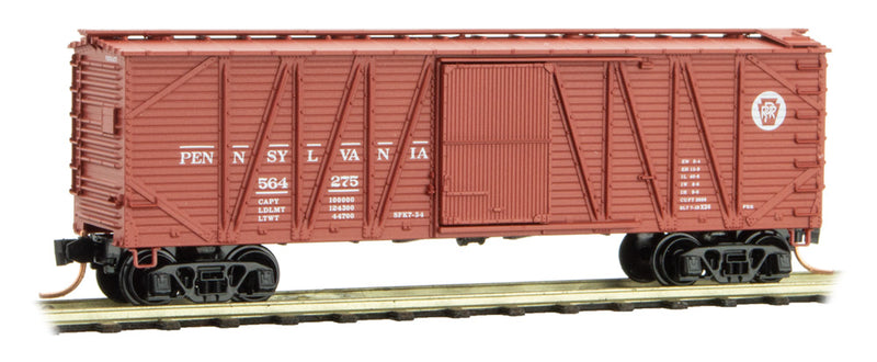 N Scale - Micro-Trains - 028 00 131 - Boxcar, 40 Foot, Wood Sheathed, Outside Braced - Pennsylvania - 564275