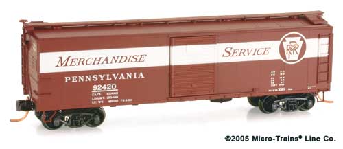 N Scale - Micro-Trains - 120 00 720 - Boxcar, 40 Foot, USRA Steel Rebuilt - Pennsylvania - 92420