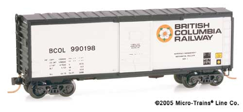N Scale - Micro-Trains - 073 00 060 - Boxcar, 40 Foot, PS-1 - British Columbia - 990198