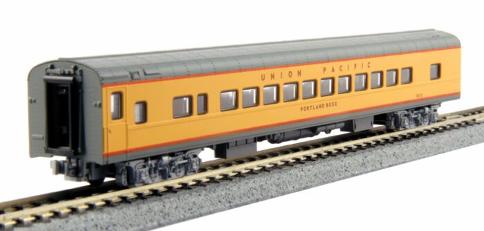Kato N-Scale Union Pacific Excursion Train 7-Car Set - Ready to Run -- Union Pacific (Armour Yellow, gray red)