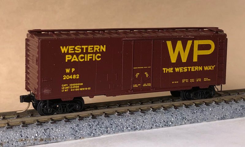 N Scale - Micro-Trains - 21050 - Boxcar, 40 Foot, Steel Plug Door - Western Pacific - 20482
