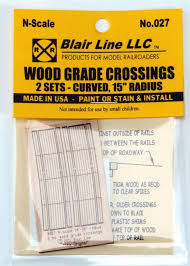 Blair Line LLC N Scale 027 Wood Grade Crossings 2 Sets-Curved 14&
