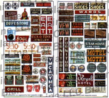 Blair Line H.O. Scale 140 Business & Porcelain Signs