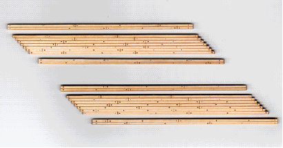 Blair Line N Scale 032 Laser-cut 2-lane angled (left) Wood Grade Crossing (2.56" long)