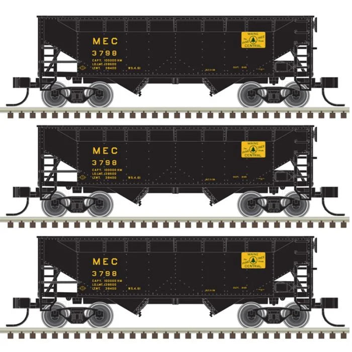Atlas H.O. Scale 20 005 907 Maine Central  2-Bay Offset Side Hopper (3 Car Pack)