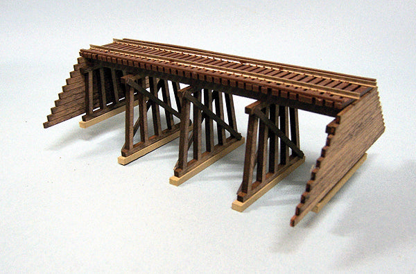 Blair Line H.O. Scale 171 Pile & Frame Trestle -- Laser-Cut Kit - 6 x 2" High 15.2 x 2.1cm High