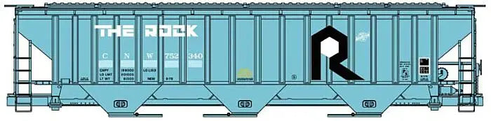 Accurail H.O. Scale Pullman-Standard 4750 3-Bay Covered Hopper - Kit -- Chicago & North Western 