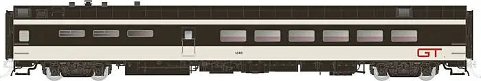 Rapido H.O. Scale Pullman-Standard Lightweight Diner Grand Trunk Western 1346 (1961 Scheme, black, white, red)  124063
