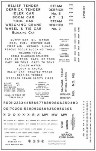 Tichy Railroad Decal Set -- Railroad Gothic Wreck Train Decals (black)