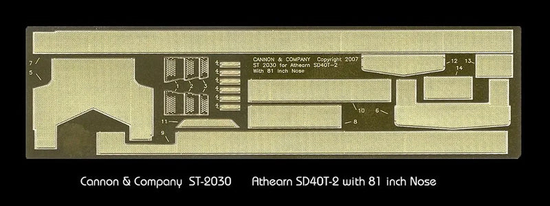 Cannon & Company Diesel Components HO Scale ST-2030 Safety Tread and Step Kit AThearn SD40T-2 with 81" Short Hood