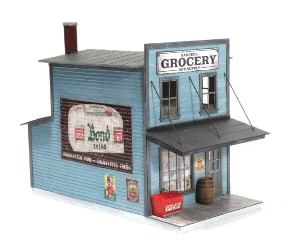American Model Builders O Scale Sanders Grocery and Supply -- Laser-Cut Wood Kit - 4-1/2 x 8-5/8 x 6" 11.4 x 21.9 x 15.24cm