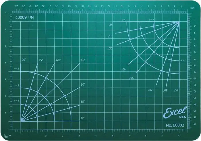 Excel 60002 Self-Healing Cutting Mat - Green -- 8-1/2 x 12 x 1/8" 21.6 x 30.5 x 0.3cm