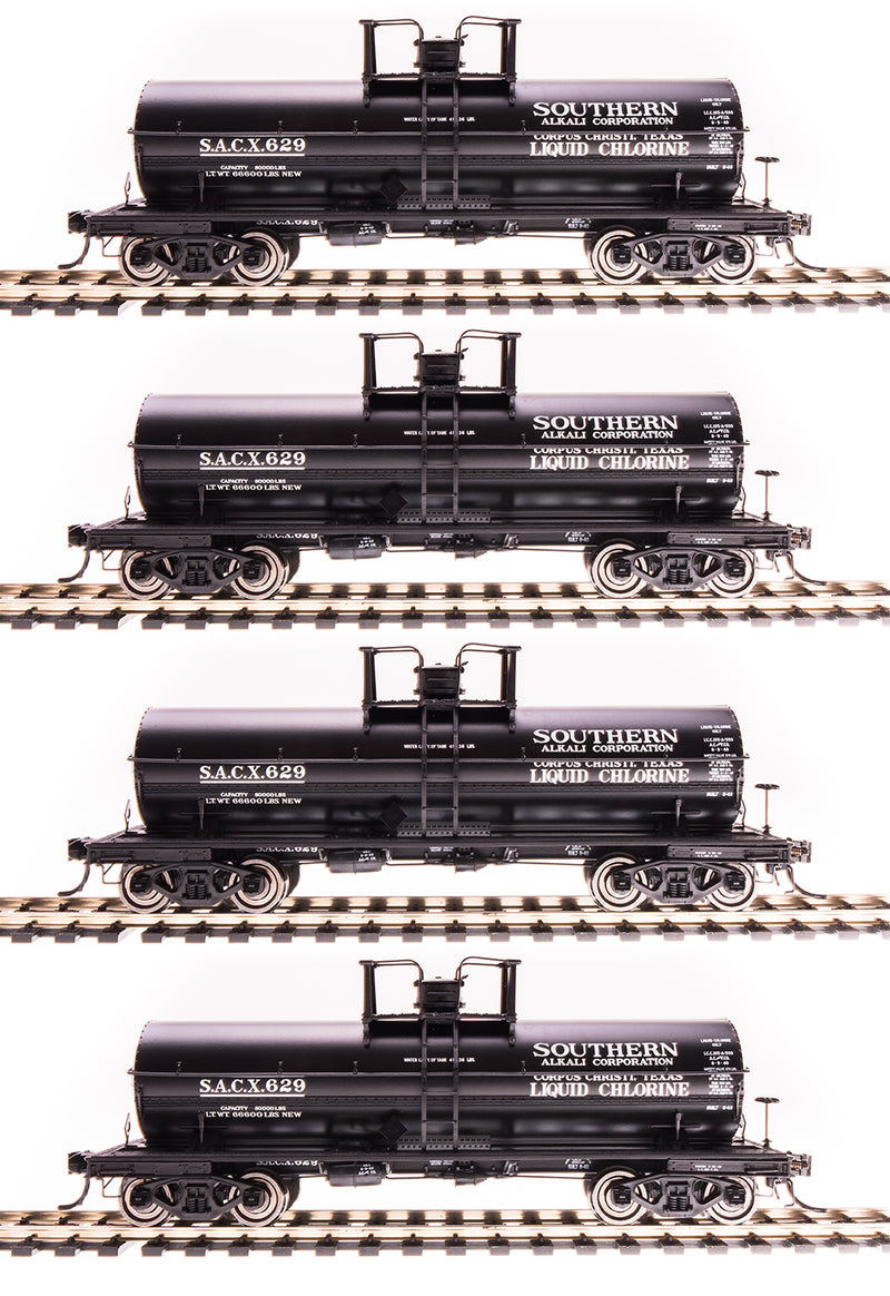 Broadway Limited Imports H.O. Scale 6174 Southern Alkali, 4-Pack 6000 Gal. Chlorine Tank Car