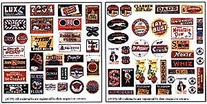 Blair Line H.O. Scale 139 Storefront & Advertising Signs -- Porcelain Advertising Set 