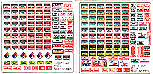Blair Line H.O. Scale 152 Storefront & Advertising Signs -- Safety, Warning, Misc.