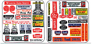 Blair LIne H.O. Scale 158 Storefront & Advertising Signs -- Main Street Storefront III