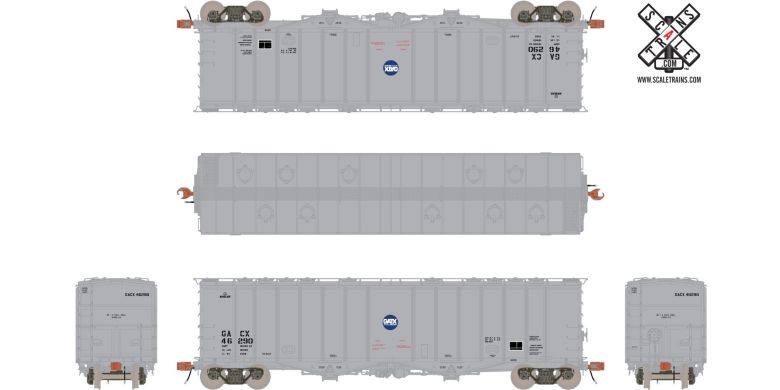 Scale Trains H.O. Scale Rivet Counter GATC 4180 Airslide Covered Hoppe ...