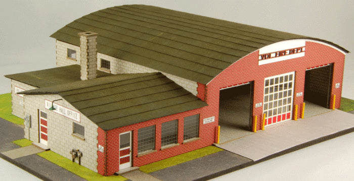 GC Laser H.O. Scale 19037 Village Hall & Volunteer Fire Department