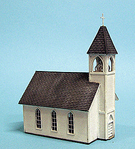 Blair Line H.O. Scale 169 Wood Frame Church -- Kit - 4-7/8 x 3 x 6-1/2" 12.2 x 7.5 x 16.2cm