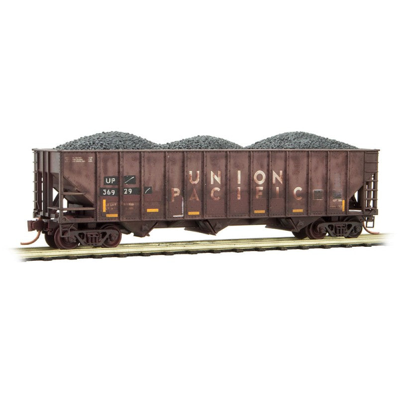 Micro-Trains N Scale Union Pacific 3bay Open Hooper 108 44 360 Factory weathered 36929