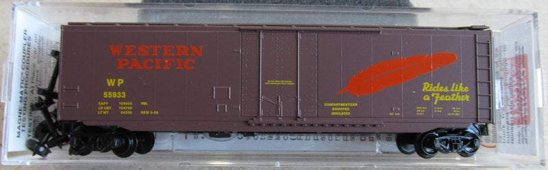 N Scale - Micro-Trains - 32180 - Boxcar, 50 Foot, Steel, Plug Door - Western Pacific - 55933