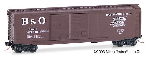 N Scale - Micro-Trains - 34070 - Boxcar, 50 Foot, Steel, Double Door - Baltimore & Ohio - 471415