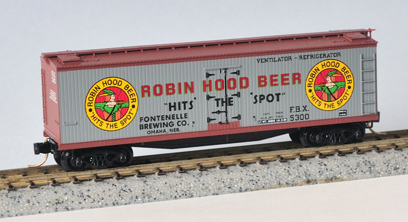 Micro Trains N-Scale 49450 - Reefer, Ice, 40 Foot, Wood - Fontenelle Brewing Company - 5300