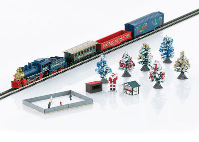 Marklin Z Scale Christmas Starter Set. Steam Train with Oval Track OPEN BOX