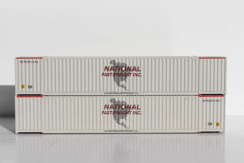 JTC MODEL TRAINS NFF 53' HIGH CUBE 6-42-6 corrugated containers with M ...