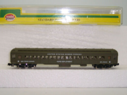 N Scale - Model Power Pullman, Paired Window Coach  United States Army - 9895