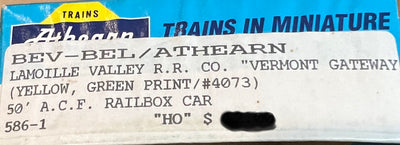 Atheran Blue Box H.O.Scale 586-1 Lamoille Valley The Vermont Gateway 50’ A.C.F. Railbox car