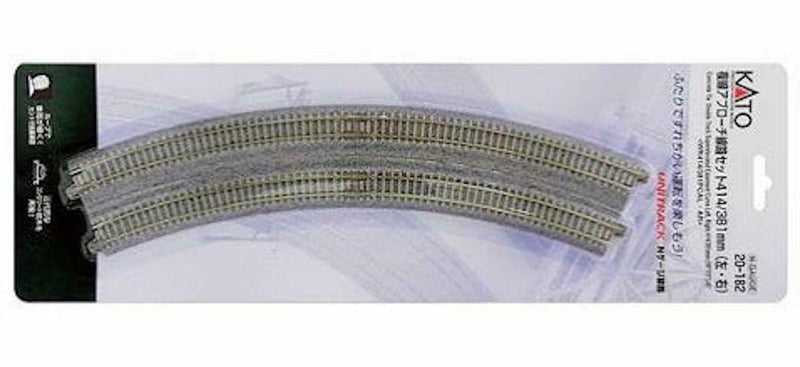 Kato N Scale Track, Curved, Double 20-182 414mm/381mm (16 3/8" - 15") Radius