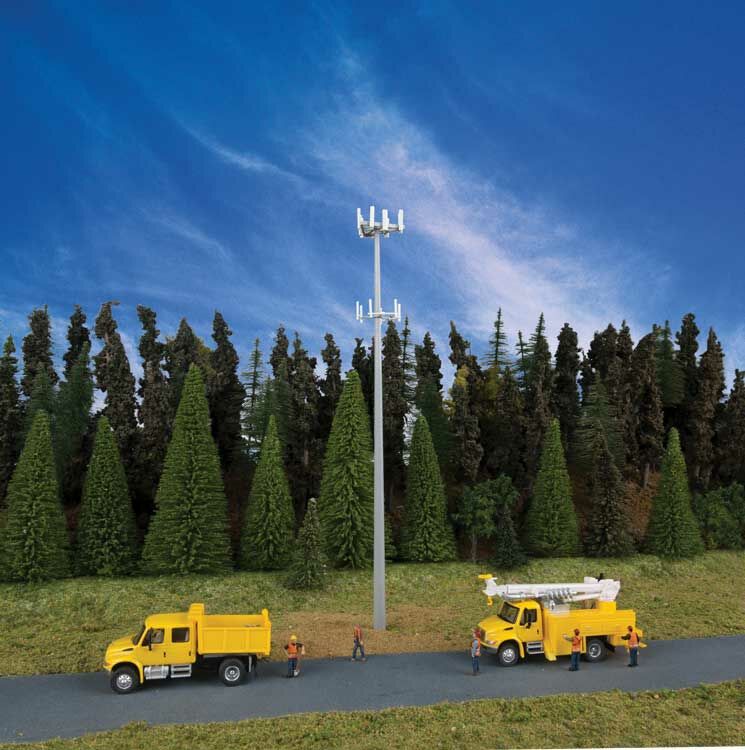 Modern Communication Tower - Kit -H.O. Scale - 9-3/4 Tall x 1" Wide 24.7 x 2.5cm