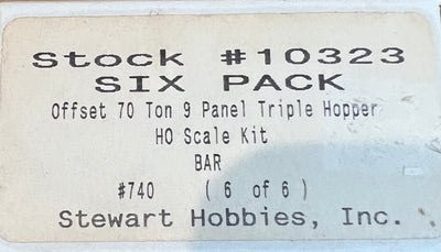 H.O. Scale - Stewart Hobbies - 10323 - Triple Hopper BAR Model Kit # 740