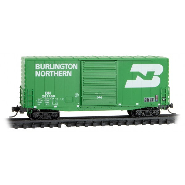 N Scale - Micro Trains - 40’ Hy-Cube Box Car, Single Door Burlington Northern Rd