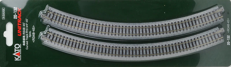 Kato N Scale R348-45 Curved Track (4 ea) 20-132 (13 3/4-45d)
