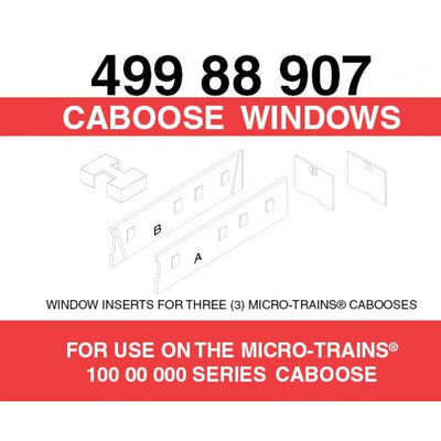N Scale - Micro Trains - 499 88 907 Steel Caboose Windows 3 pk (1212)