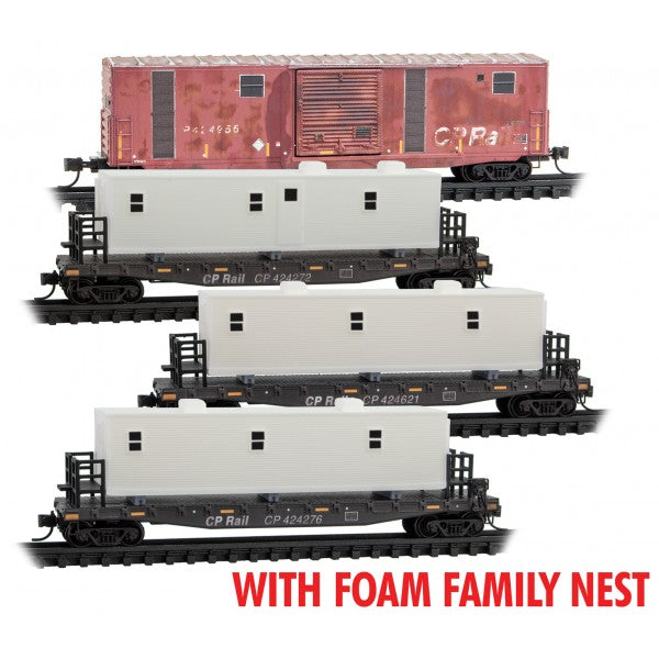 N Scale - Micro-Trains - 993 02 212 - MOW, Maintenance of Way, Tool Car, Camp Car - Canadian Pacific - 4-pack