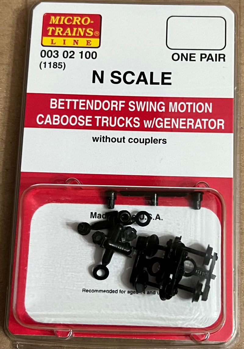 N Scale - Micro Trains - 003 02 100 Swing Motion Caboose Truck w/ Generator, no coupler 1 pr (1185)