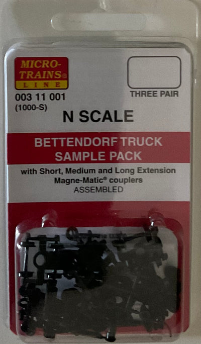 Micro-Trains N Scale 003 11 001 (1000-S) Bettendorf Trucks sampler pack 3 pr