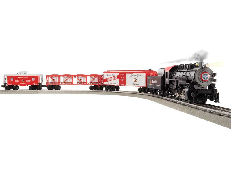 Lionel - O Scale -Anhueser Busch Train Set - 3-Rail - LionChief Sound & Control - 0-8-0, 3 Cars, FastTrack Oval, Power Pack, Remote Controller - 2223050