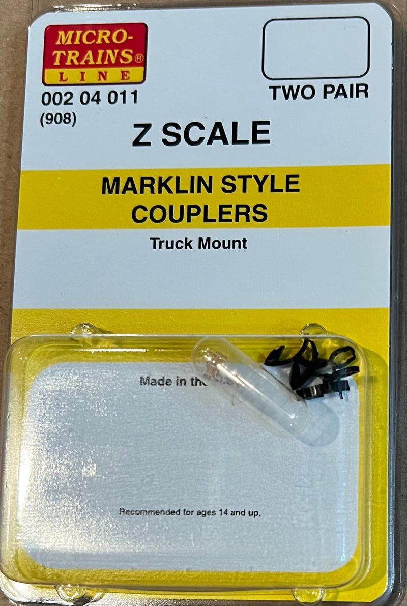 Z Scale - Micro Trains - 002 04 011 Marklin-compatible coupler 2 pr (908)