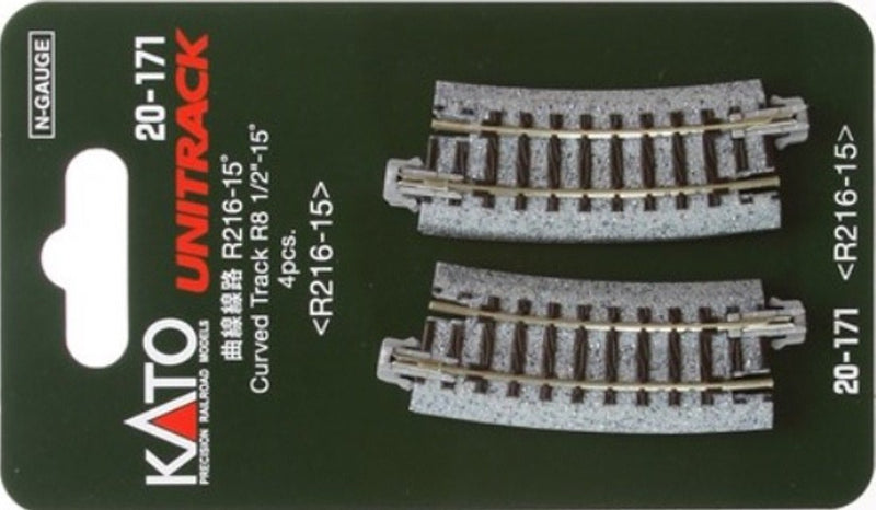 Kato N Scale Track, Curved, Single 20-171 216mm (8 ½")