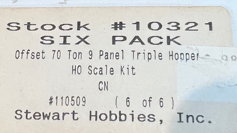 H.O. Scale - Stewart Hobbies - 10321 - Triple Hopper CN Model Kit 