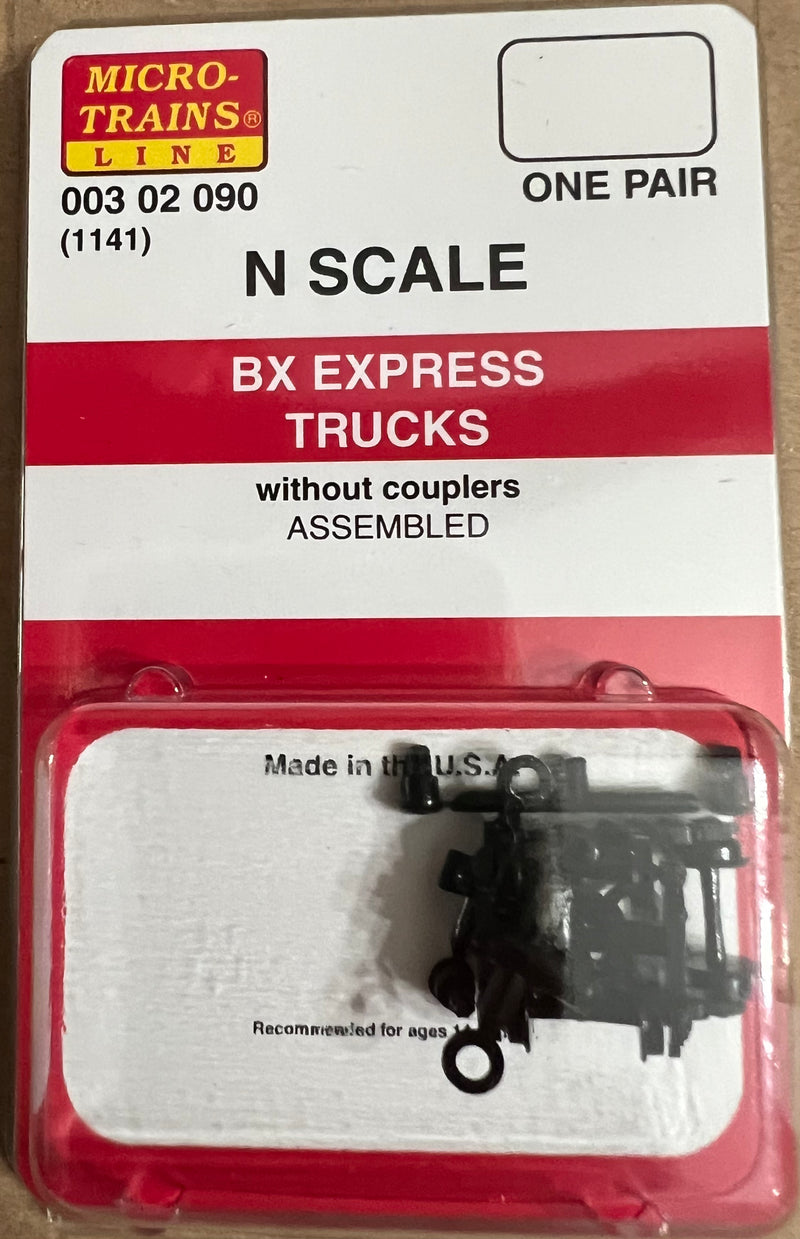 Micro-Trains N Scale 003 02 090 (1141) BX Express Trucks w/o couplers 1 pr