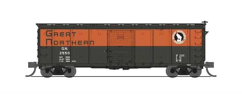 Broadway Limited N Scale USRA 40’ steel Boxcar Great Northern 2 pack