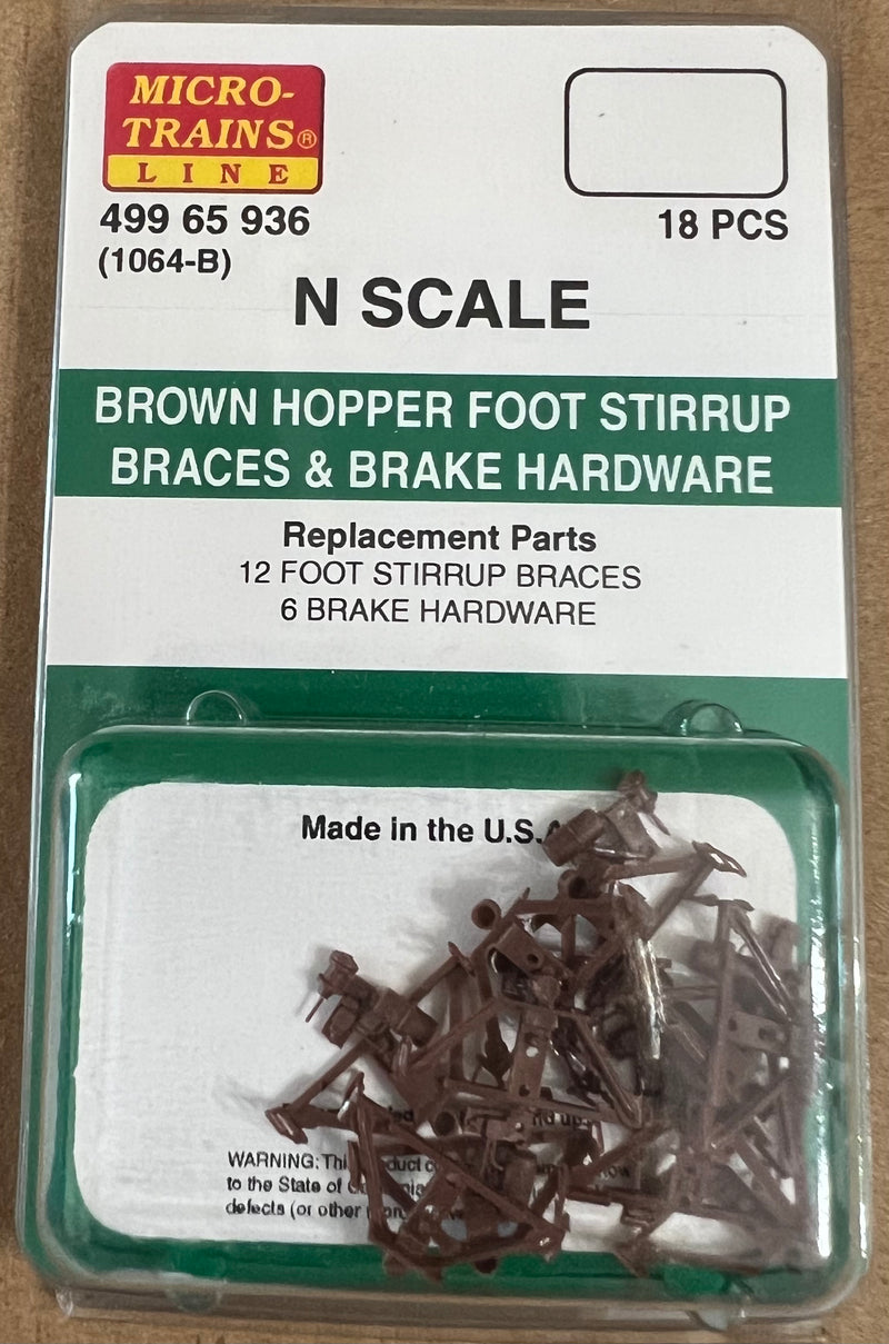 N Scale - Micro Trains - 499 65 936 Hopper Brace/Brake Hardware Brown 18 pc (1064-B)