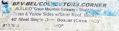 Athearn Blue Box H.O. Scale Rutland 40’ Boxcar #197 - 1020-5